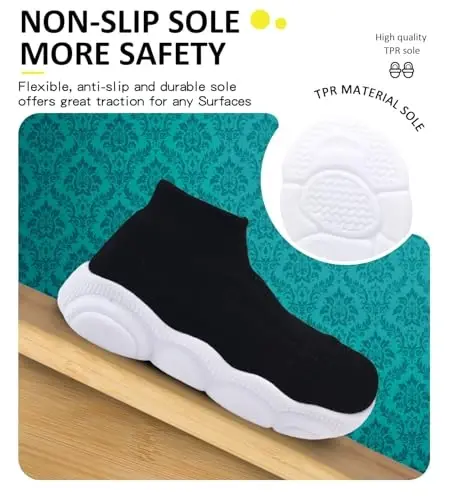 SEBELLST Baby Boy Girl Sneakers Toddler Infant First Walking Shoes Non-Skid Indoor Baby Sneakers Soft Sole Non Slip Cotton Mesh Breathable Lightweight Baby Shoes - 3