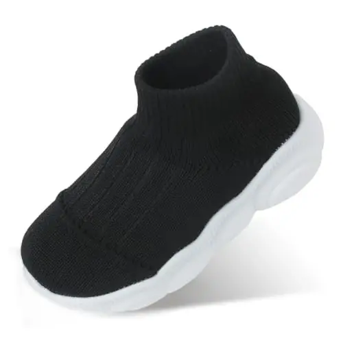 SEBELLST Baby Boy Girl Sneakers Toddler Infant First Walking Shoes Non-Skid Indoor Baby Sneakers Soft Sole Non Slip Cotton Mesh Breathable Lightweight Baby Shoes - 1