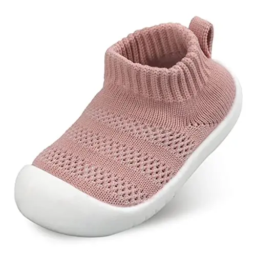 SEBELLST Baby Boy Girl Sneakers Toddler Infant First Walking Shoes Non-Skid Indoor Baby Sneakers Soft Sole Non Slip Cotton Mesh Breathable Lightweight Baby Shoes 
