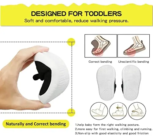 SEBELLST Baby Boy Girl Sneakers Toddler Infant First Walking Shoes Non-Skid Indoor Baby Sneakers Soft Sole Non Slip Cotton Mesh Breathable Lightweight Baby Shoes - 5