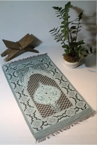 Hac Umre Hediyelik Seccade 10 Adet Hac Ve Umre Hediyelik Set | Dağıtmalık Seccade | Pamuklu Seccade - Gri - 3