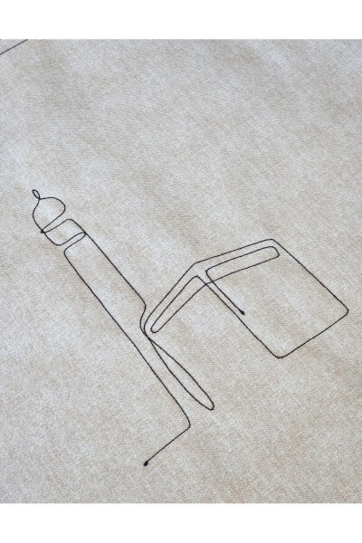 Seccade Naturel Düz - Kabe - Nakış Işleme Yumuşak Iç Dolgulu 70x115-BEJ - 3