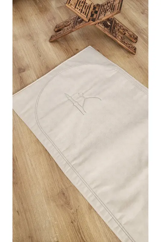 Seccade Naturel Düz Yumuşak Dolgulu 70x115 Camii 3-BEJ - 1