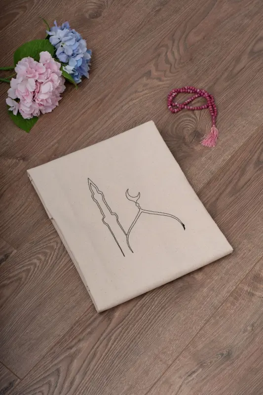 Seccade Naturel Düz Yumuşak Dolgulu 70x115 Camii 3-BEJ - 2