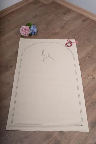 Seccade Naturel Düz Yumuşak Dolgulu 70x115 Camii 3-BEJ - 3