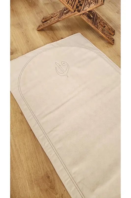 Seccade Naturel Düz Yumuşak Iç Dolgu 70x115 Vav Elif-BEJ - ALTINPAMUK