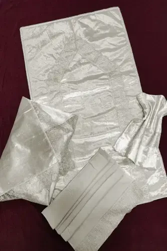 Seccade Seti 4 Parça Ekonomik Çeyizlik Seccade Takımı, Nişan Bohça - Krem-Krem - ÇT ÇEYIZCI TEKSTIL (1)