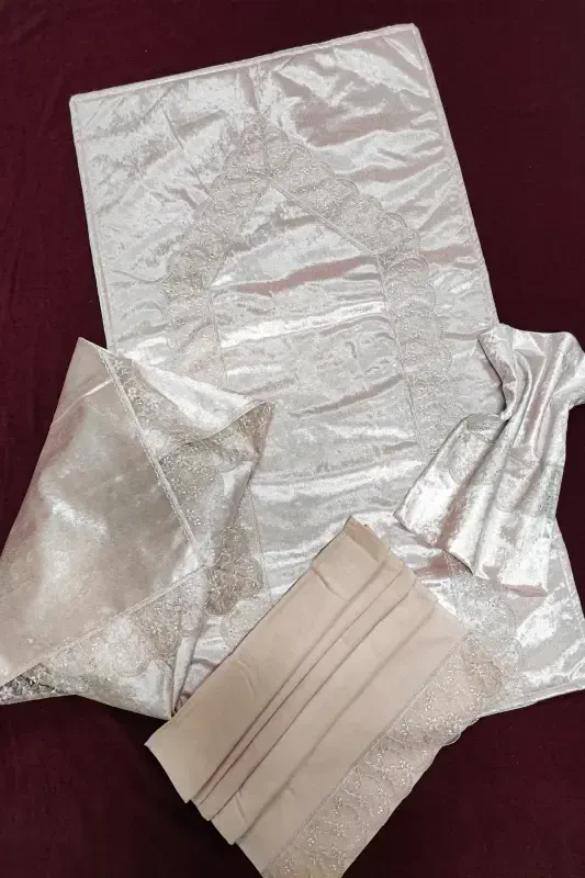 Seccade Seti 4 Parça Ekonomik Çeyizlik Seccade Takımı, Nişan Bohça - Pudra-Pudra - ÇT ÇEYIZCI TEKSTIL