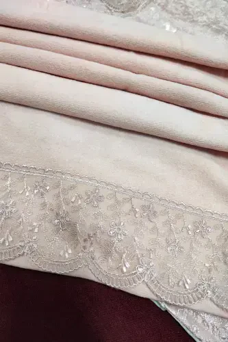 Seccade Seti 4 Parça Ekonomik Çeyizlik Seccade Takımı, Nişan Bohça - Pudra-Pudra - ÇT ÇEYIZCI TEKSTIL (1)