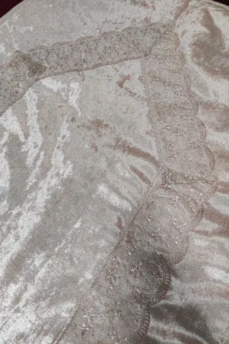 Seccade Seti 4 Parça Ekonomik Çeyizlik Seccade Takımı, Nişan Bohça - Pudra - Pudra - 4