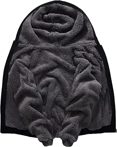 SECOOD Kids Hoodie Fleece Jacket Warm Sherpa Lined Zip Up Hooded Sweatshirt Soft Winter Coat Boys Girls School Outerwear - SECOOD