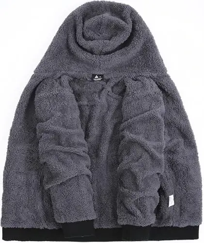 SECOOD Kids Hoodie Fleece Jacket Warm Sherpa Lined Zip Up Hooded Sweatshirt Soft Winter Coat Boys Girls School Outerwear - 2