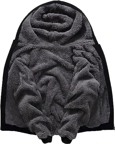 SECOOD Kids Hoodie Fleece Jacket Warm Sherpa Lined Zip Up Hooded Sweatshirt Soft Winter Coat Boys Girls School Outerwear 