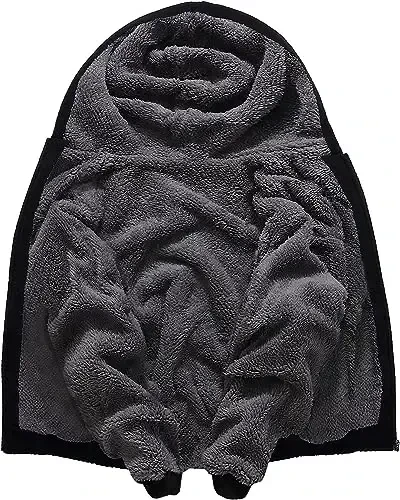 SECOOD Kids Hoodie Fleece Jacket Warm Sherpa Lined Zip Up Hooded Sweatshirt Soft Winter Coat Boys Girls School Outerwear - SECOOD