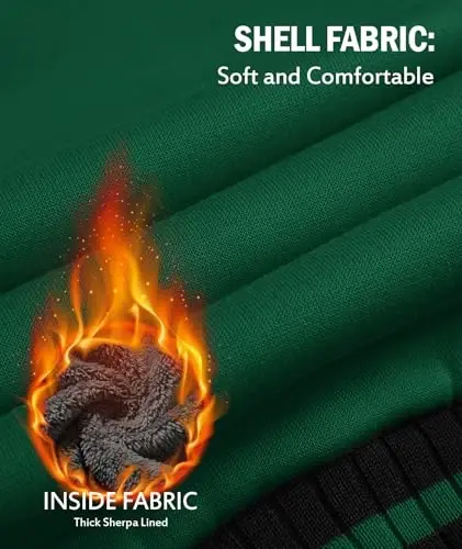 SECOOD Kids Hoodie Fleece Jacket Warm Sherpa Lined Zip Up Hooded Sweatshirt Soft Winter Coat Boys Girls School Outerwear - 5