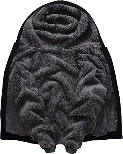 SECOOD Kids Hoodie Fleece Jacket Warm Sherpa Lined Zip Up Hooded Sweatshirt Soft Winter Coat Boys Girls School Outerwear 