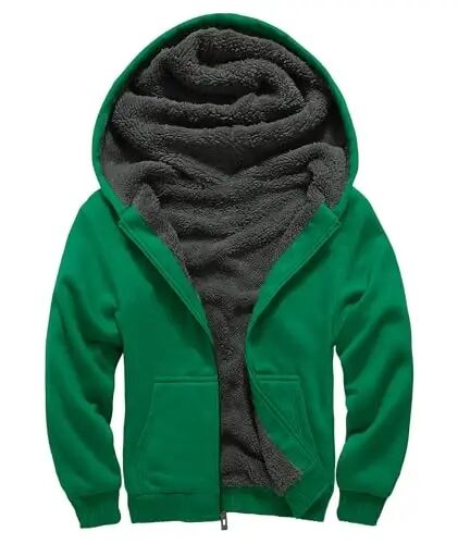 SECOOD Kids Hoodie Fleece Jacket Warm Sherpa Lined Zip Up Hooded Sweatshirt Soft Winter Coat Boys Girls School Outerwear - SECOOD