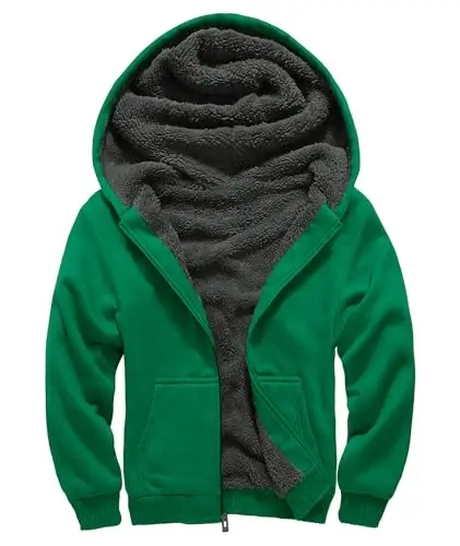 SECOOD Kids Hoodie Fleece Jacket Warm Sherpa Lined Zip Up Hooded Sweatshirt Soft Winter Coat Boys Girls School Outerwear - 1