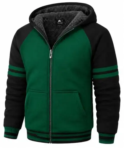 SECOOD Kids Hoodie Fleece Jacket Warm Sherpa Lined Zip Up Hooded Sweatshirt Soft Winter Coat Boys Girls School Outerwear - 1