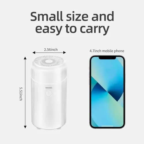 SEEDSEEL 100ML Avtomobil Diffuzor Namlagichi, Salqin Bug'li Havo Efir Moyi Diffuzori 7-LED Rangni O'zgartirish bilan, Avtomobil uchun mos - 5