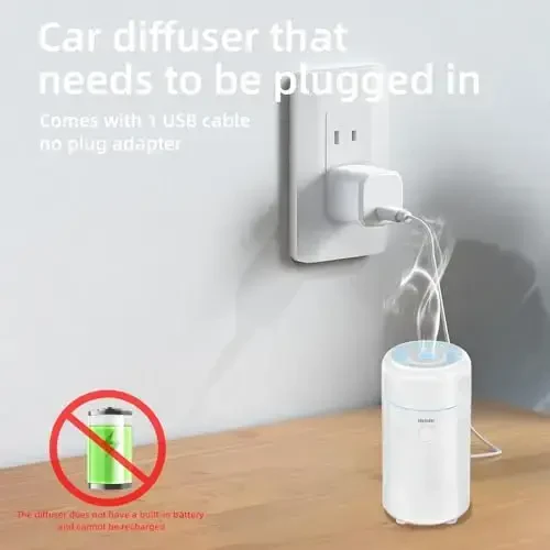 SEEDSEEL 100ML Car Diffuser Humidifier, Cool Mist Air Essential Oil Diffuser with 7-LED Color Changing, Suitable for Car - 2