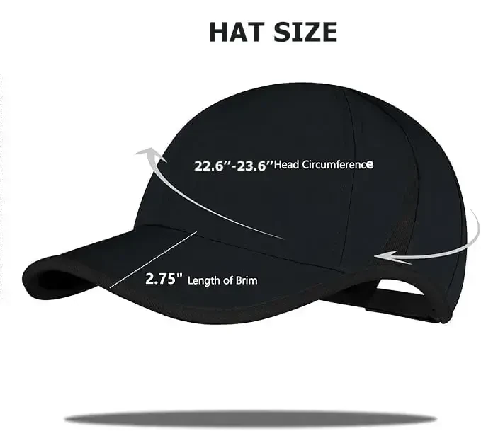 SEEK SURE Black Baseball Cap Men's Dry Fit Hat Lightweight Running Hats Women Ball Caps - 4