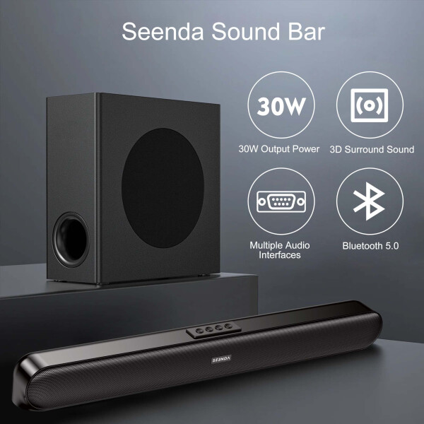 Seenda Sound Bar televideniye mo‘ljallangan simli va simsiz Bluetooth 5.0 3D Surround karnaylar, AUX/COAX/HDMI/USB ulanishi - 5