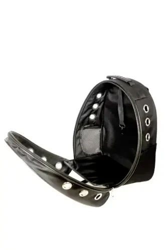 Şeffaf Hava Kanallı Kırılmaz Cam Kedi Köpek Taşıma Seyahat Çanta 42*22*33 Cm - KSBURDA (1)