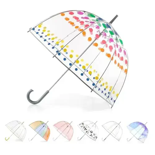totes Adult Clear Bubble Umbrella with Dome Canopy and Lightweight Wind and Rain Protection - 6