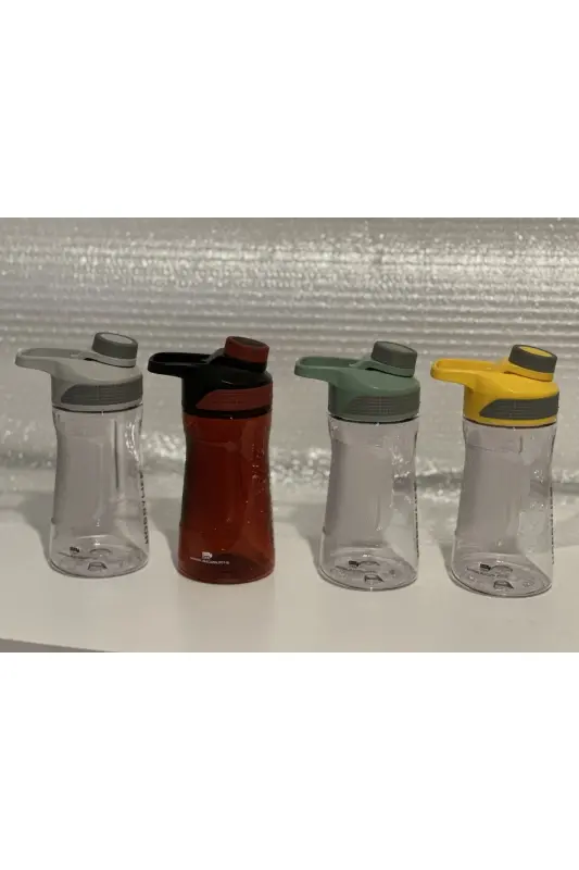 Şeffaf Spor Okul Ofis Su Matarası 530ml - Mavi - 1