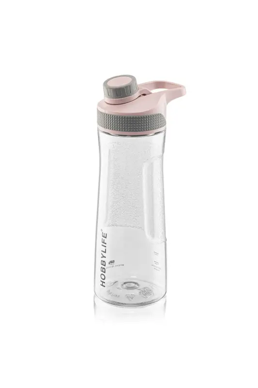 Şeffaf Spor Okul Ofis Su Matarası 730ml Pembe - Pembe - 2