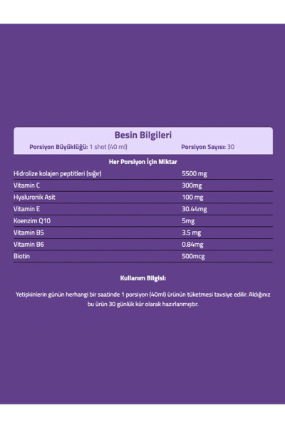 Şeftali Aromalı Shot Kolajen 40mlx30 Shot - 4