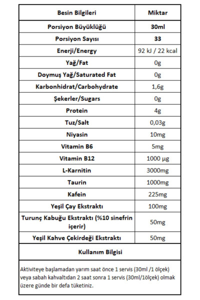 Şeftali Aromalı Thermo Nator L Karnitin 1000 ml 3000mg L Karnitin - 2