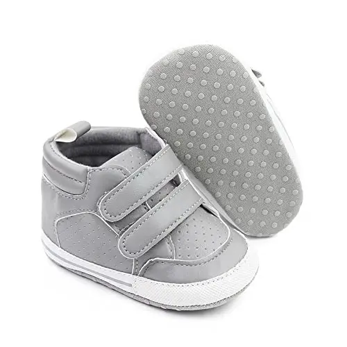 Sekantrol Baby Boys Girls First Walker Crib Newborn Shoes, Soft Rubber Sole Infant Sneakers Fashion High-Top Non-Slip Toddler Dress Moccasins Shoes - 3