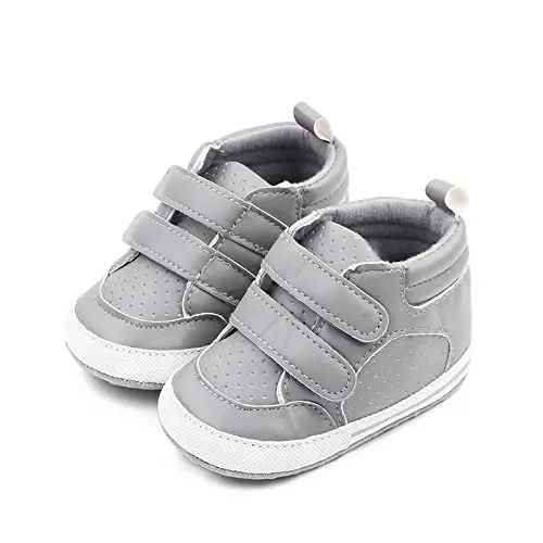 Sekantrol Baby Boys Girls First Walker Crib Newborn Shoes, Soft Rubber Sole Infant Sneakers Fashion High-Top Non-Slip Toddler Dress Moccasins Shoes - 5