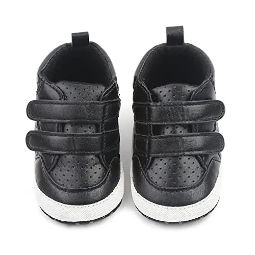 Sekantrol Baby Boys Girls First Walker Crib Newborn Shoes, Soft Rubber Sole Infant Sneakers Fashion High-Top Non-Slip Toddler Dress Moccasins Shoes - 5