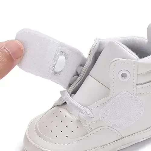 Sekantrol Baby Boys Girls First Walker Crib Newborn Shoes, Soft Rubber Sole Infant Sneakers Fashion High-Top Non-Slip Toddler Dress Moccasins Shoes - 6