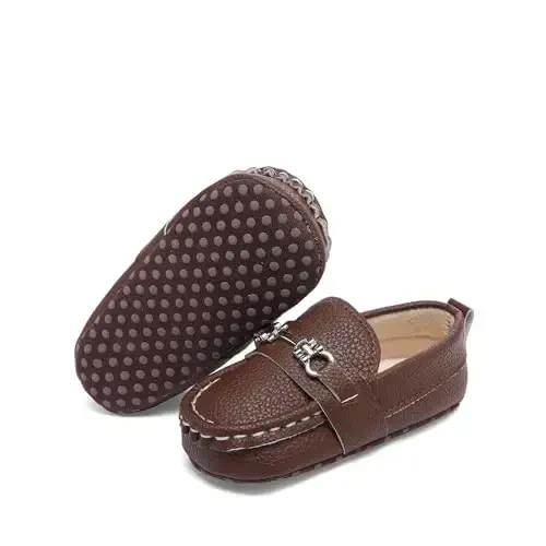 Sekantrol Baby Girls Boys Shoes,Infant Toddler Soft Sole Non Slip Flat Lazy Cute Loafers,Unisex Casual Oxford Dress Shoes - 3