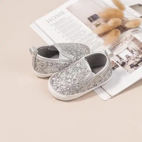 Sekantrol Baby Girls Boys Shoes,Infant Toddler Soft Sole Non Slip Flat Lazy Cute Loafers,Unisex Casual Oxford Dress Shoes - 6