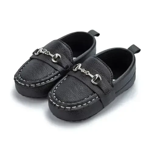 Sekantrol Baby Girls Boys Shoes,Infant Toddler Soft Sole Non Slip Flat Lazy Cute Loafers,Unisex Casual Oxford Dress Shoes - 3
