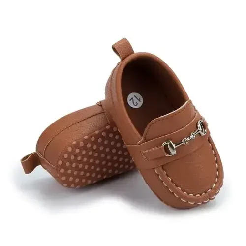 Sekantrol Baby Girls Boys Shoes,Infant Toddler Soft Sole Non Slip Flat Lazy Cute Loafers,Unisex Casual Oxford Dress Shoes - 2