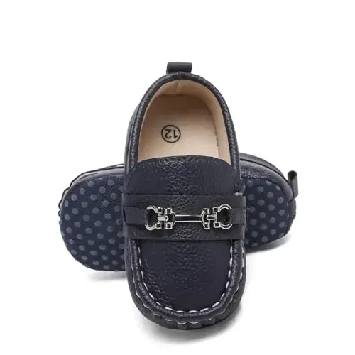 Sekantrol Baby Girls Boys Shoes,Infant Toddler Soft Sole Non Slip Flat Lazy Cute Loafers,Unisex Casual Oxford Dress Shoes - 2