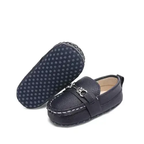 Sekantrol Baby Girls Boys Shoes,Infant Toddler Soft Sole Non Slip Flat Lazy Cute Loafers,Unisex Casual Oxford Dress Shoes - 3
