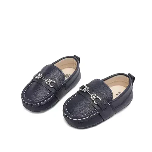 Sekantrol Baby Girls Boys Shoes,Infant Toddler Soft Sole Non Slip Flat Lazy Cute Loafers,Unisex Casual Oxford Dress Shoes - 6