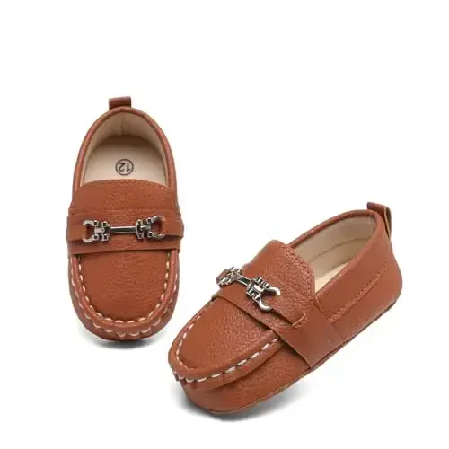 Sekantrol Baby Girls Boys Shoes,Infant Toddler Soft Sole Non Slip Flat Lazy Cute Loafers,Unisex Casual Oxford Dress Shoes - 1