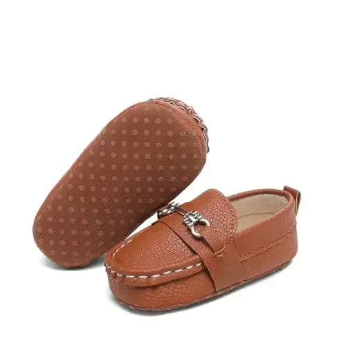 Sekantrol Baby Girls Boys Shoes,Infant Toddler Soft Sole Non Slip Flat Lazy Cute Loafers,Unisex Casual Oxford Dress Shoes - 3