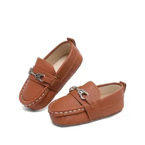 Sekantrol Baby Girls Boys Shoes,Infant Toddler Soft Sole Non Slip Flat Lazy Cute Loafers,Unisex Casual Oxford Dress Shoes - 4