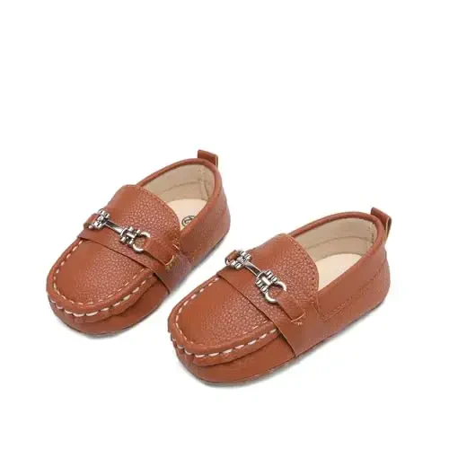 Sekantrol Baby Girls Boys Shoes,Infant Toddler Soft Sole Non Slip Flat Lazy Cute Loafers,Unisex Casual Oxford Dress Shoes - 5