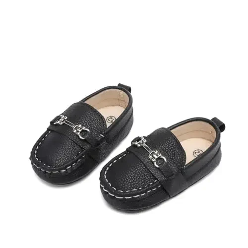 Sekantrol Baby Girls Boys Shoes,Infant Toddler Soft Sole Non Slip Flat Lazy Cute Loafers,Unisex Casual Oxford Dress Shoes - 5