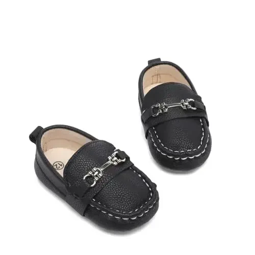Sekantrol Baby Girls Boys Shoes,Infant Toddler Soft Sole Non Slip Flat Lazy Cute Loafers,Unisex Casual Oxford Dress Shoes - 6